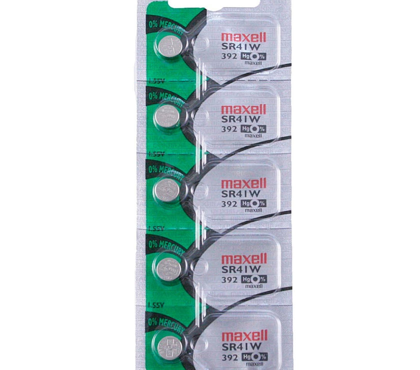 392 Maxell Watch Battery (SR41W) - SOLD AS A PACK (5 Pieces)