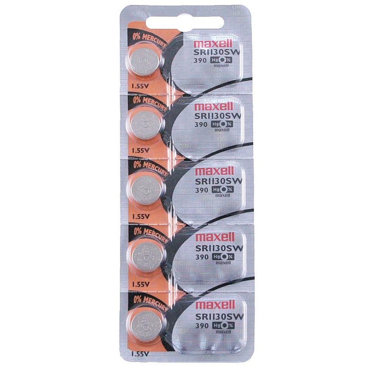 390 Maxell Watch Battery (SR1130SW) - SOLD AS A PACK (5 Pieces)