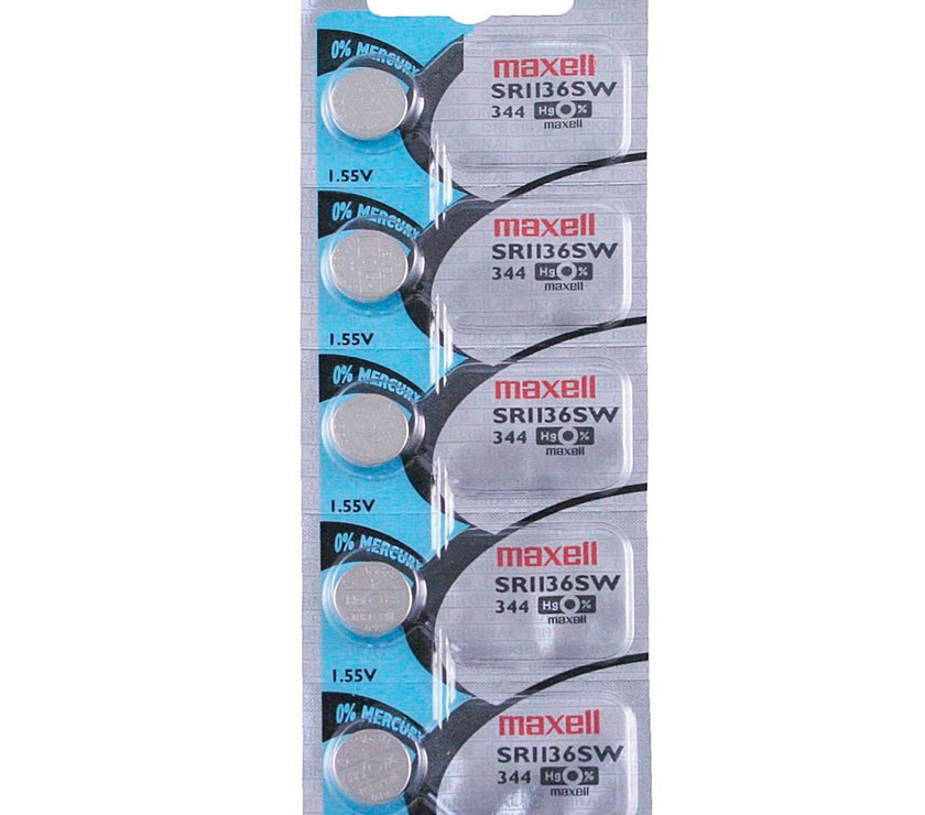 344 Maxell Watch Battery (SR1136SW) - SOLD AS A PACK (5 Pieces)