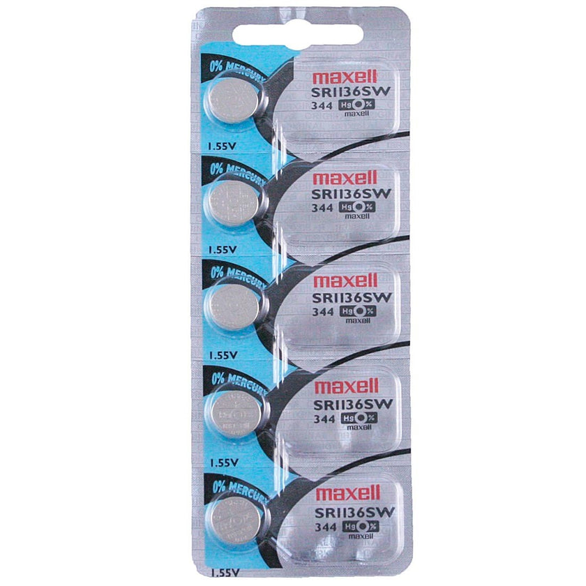 344 Maxell Watch Battery (SR1136SW) - SOLD AS A PACK (5 Pieces)