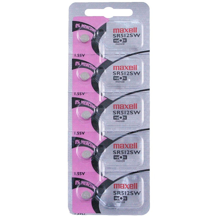 335 Maxell Watch Battery (SR512SW) - SOLD AS A PACK (5 Pieces)