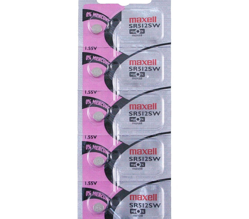 335 Maxell Watch Battery (SR512SW) - SOLD AS A PACK (5 Pieces)