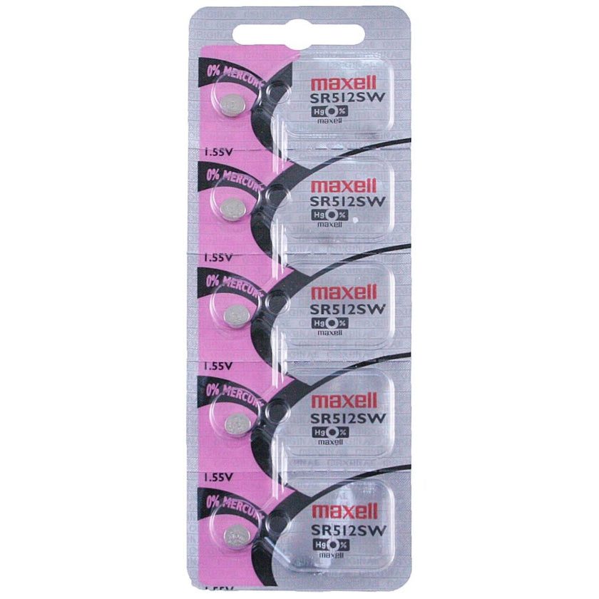 335 Maxell Watch Battery (SR512SW) - SOLD AS A PACK (5 Pieces)