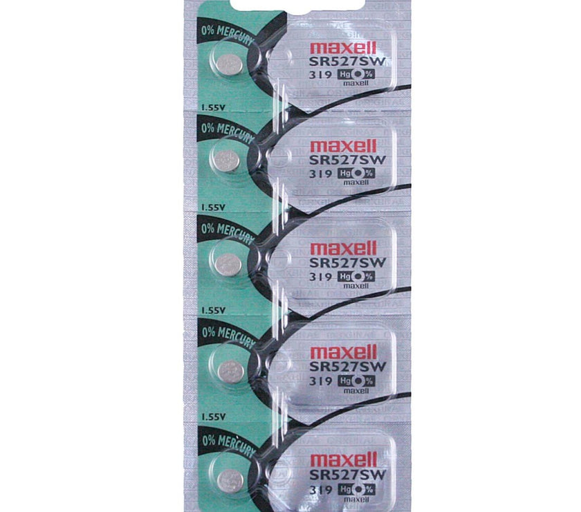 319 Maxell Watch Battery (SR527SW) - SOLD AS A PACK (5 Pieces)