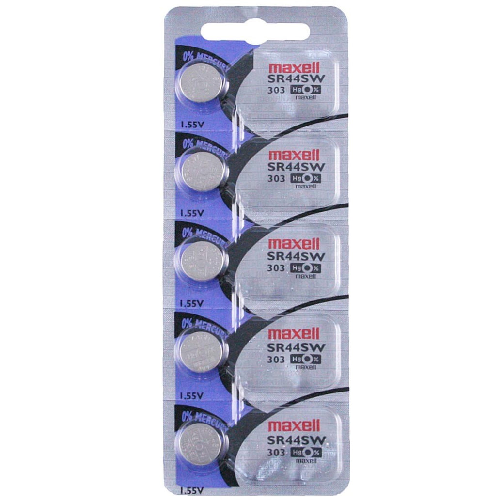 303 Maxell Watch Battery (SR44SW) - SOLD AS A PACK (5 Pieces)