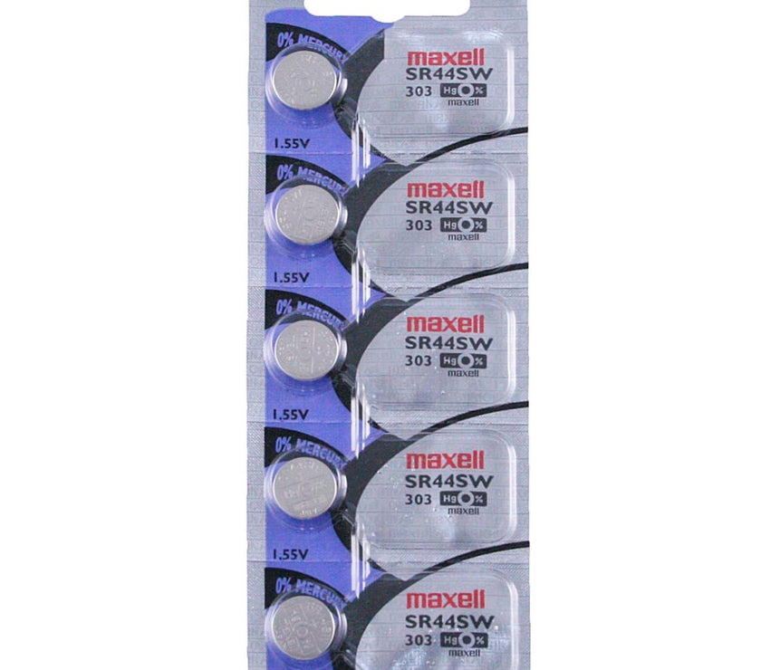 303 Maxell Watch Battery (SR44SW) - SOLD AS A PACK (5 Pieces)