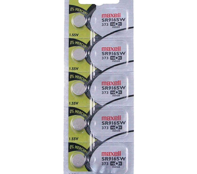 373 Maxell Watch Battery (SR916SW) - SOLD AS A PACK (5 Pieces)