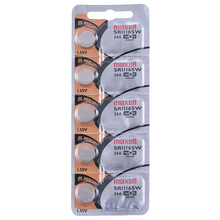 366 Maxell Watch Battery (SR1116SW) - SOLD AS A PACK (5 Pieces)