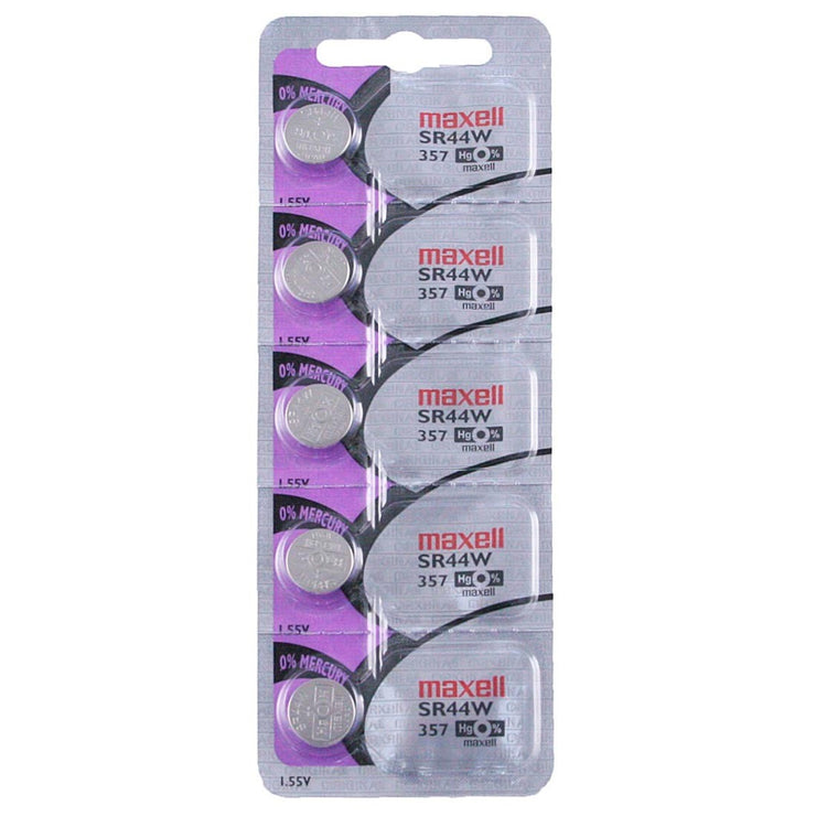 357 Maxell Watch Battery (SR44W) - SOLD AS A PACK (5 Pieces)