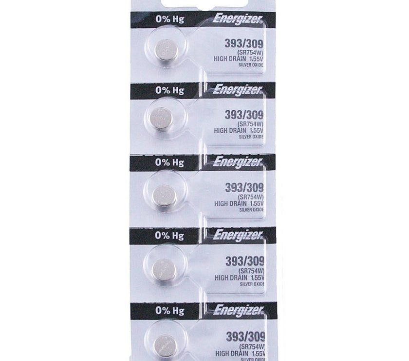 393/309 Energizer Watch Battery (SR754SW) - SOLD IN A PACK (5 Pieces)