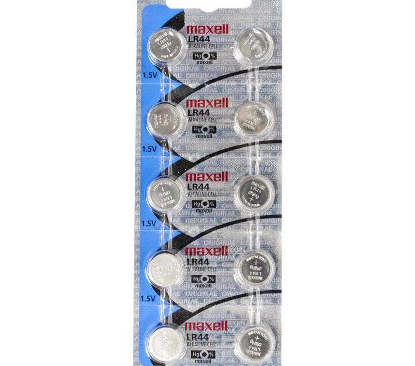 LR44 Maxell Watch Battery - SOLD AS A PACK (10 Pieces)