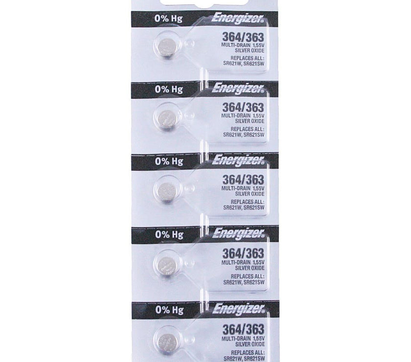 364/363 Energizer Watch Battery (SR621SW) - SOLD IN A PACK (5 Pieces)