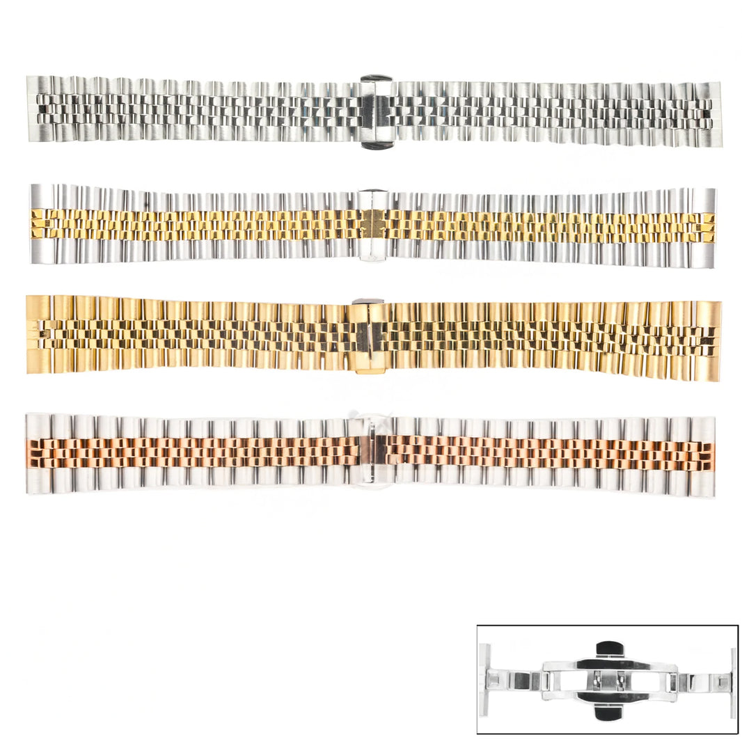 8004 Series Solid Stainless Steel Jubilee Style Metal Bands (Straight or Curved Ends)