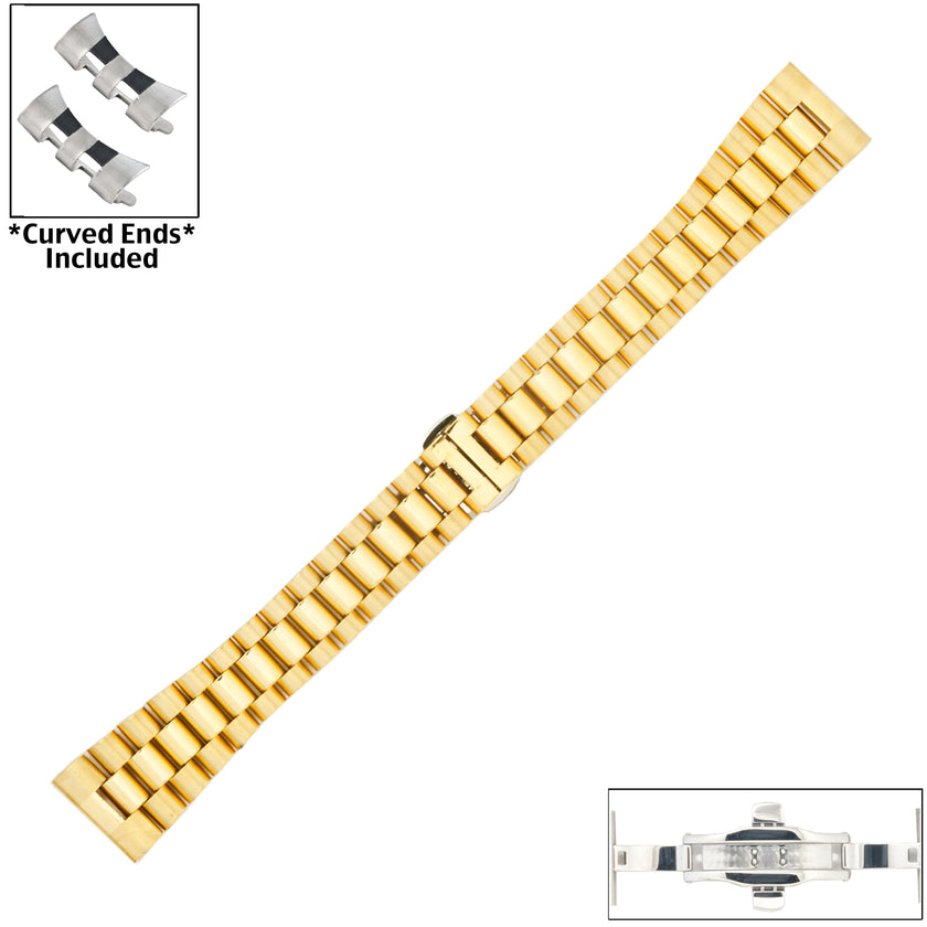 8006 Series President Style Solid Stainless Steel Metal Bands (Straight or Curved Ends)