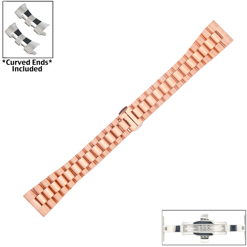 8006 Series President Style Solid Stainless Steel Metal Bands (Straight or Curved Ends)