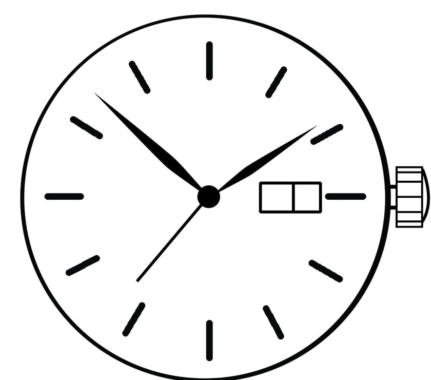 Hattori VX43 Day/Date 3 Japan Quartz Movement (Various Heights)