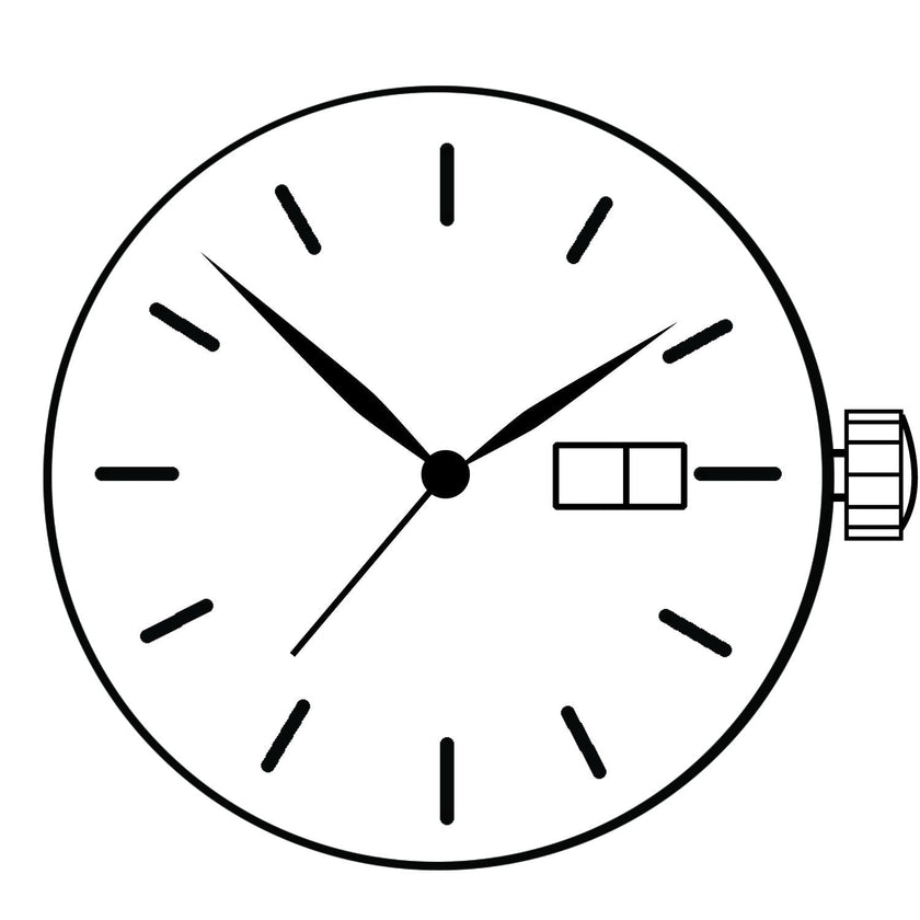 Hattori VX43 Day/Date 3 Japan Quartz Movement (Various Heights)