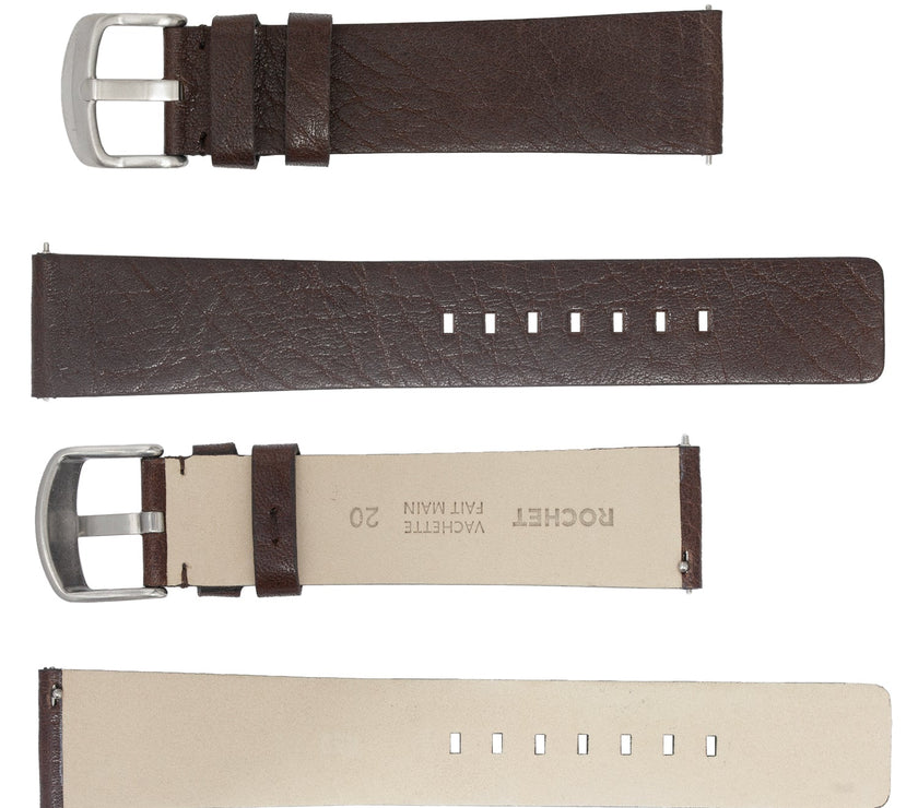 ROCHET No. 344 Cowhide Grain Fine QUICK RELEASE Leather Straps (20mm~24mm)