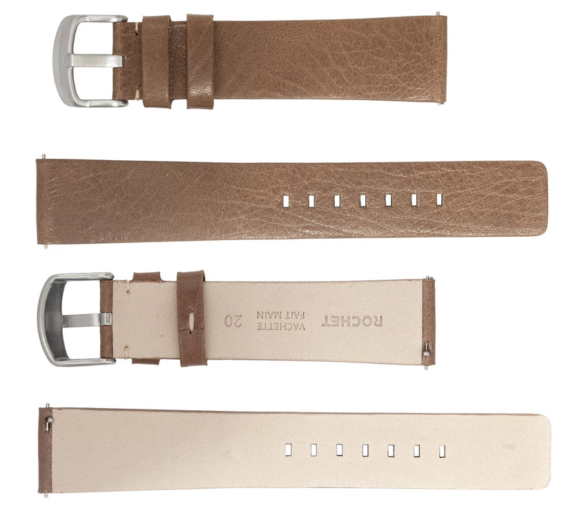 ROCHET No. 344 Cowhide Grain Fine QUICK RELEASE Leather Straps (20mm~24mm)