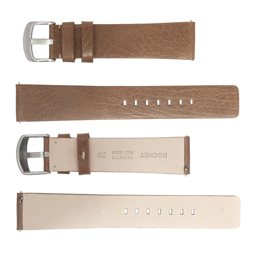 ROCHET No. 344 Cowhide Grain Fine QUICK RELEASE Leather Straps (20mm~24mm)