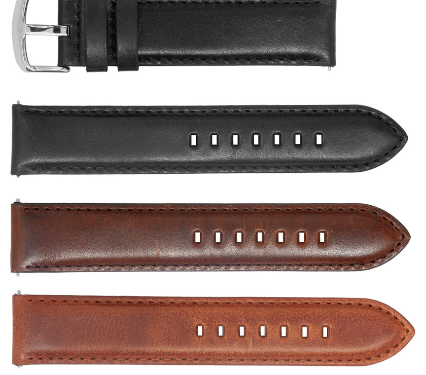 ROCHET No. 374 Cowhide Smooth Fine Leather QUICK RELEASE Straps Stitched (18mm~22mm)