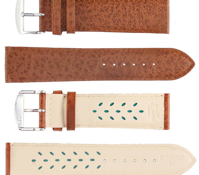 ROCHET No. 502 Buffalo Grain Fine Leather Aerocomfort Straps (10mm~22mm)