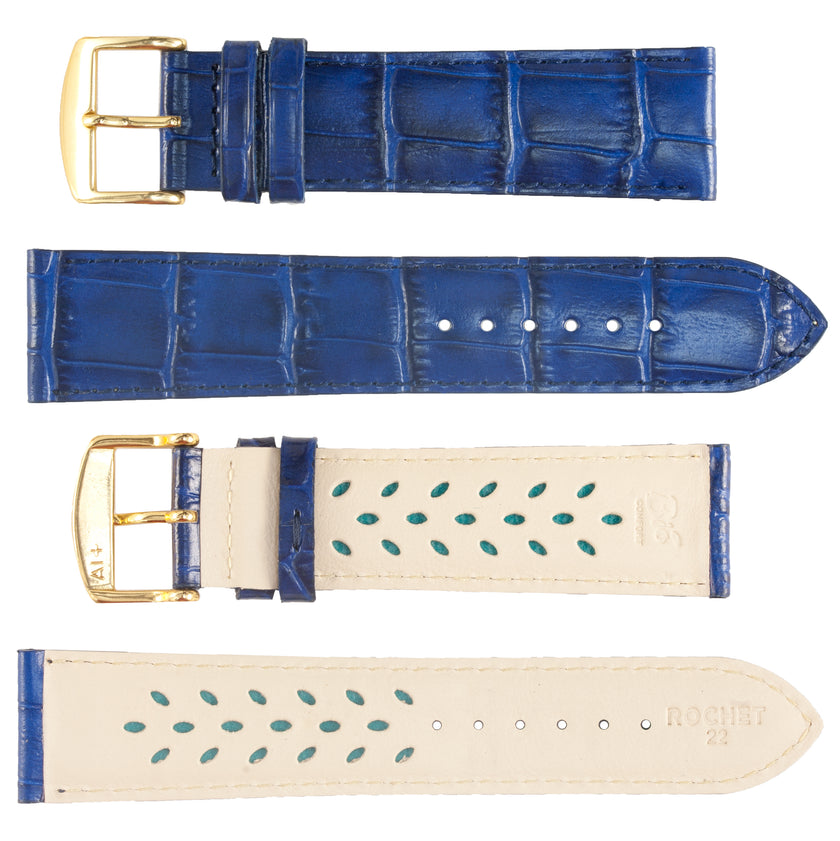 ROCHET No. 519 Alligator Grain Fine Leather Aerocomfort Straps (12mm~30mm)