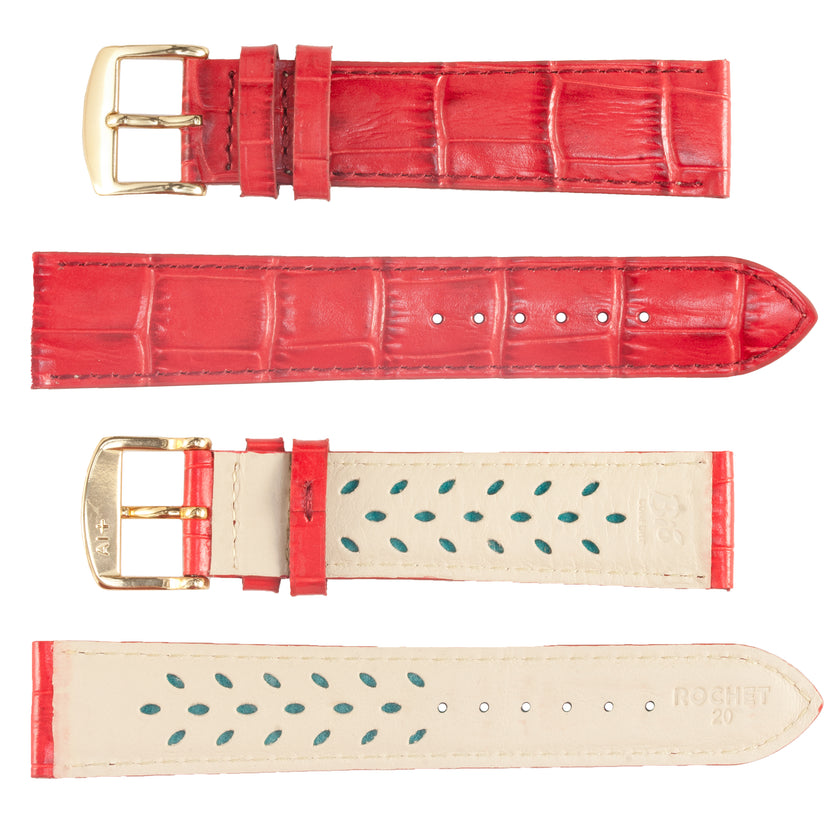 ROCHET No. 519 Alligator Grain Fine Leather Aerocomfort Straps (12mm~30mm)