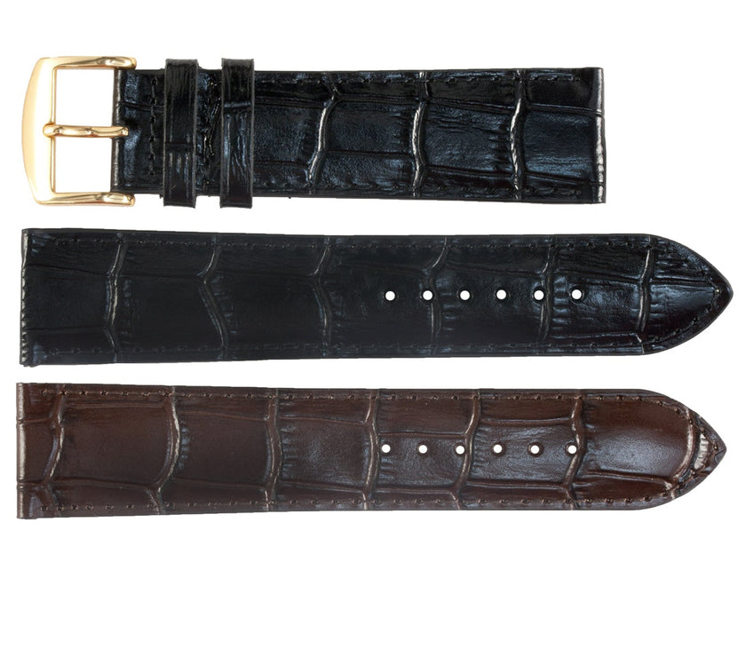 ROCHET No. 519 Extra Extra Long Alligator Grain Fine Leather Aerocomfort Straps (10mm~22mm)