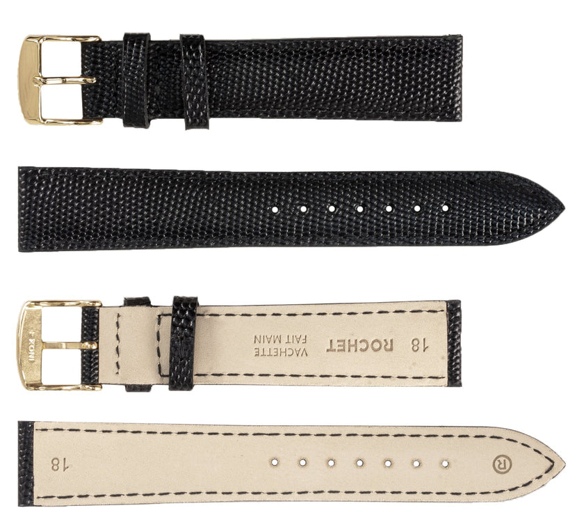 ROCHET No. 538 Lizard Grain Fine Leather Straps (10mm~20mm)