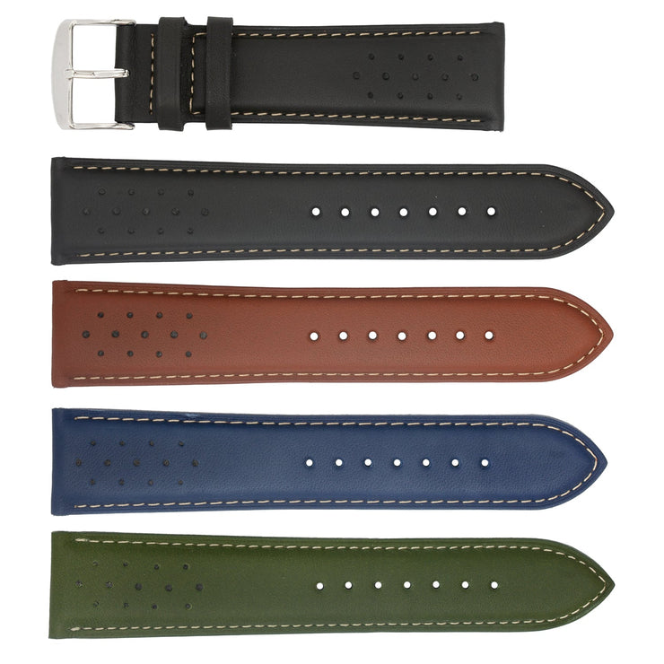 ROCHET No. 542 Cowhide Sport Fine Leather Straps with Contrast Stitching (18mm~22mm)