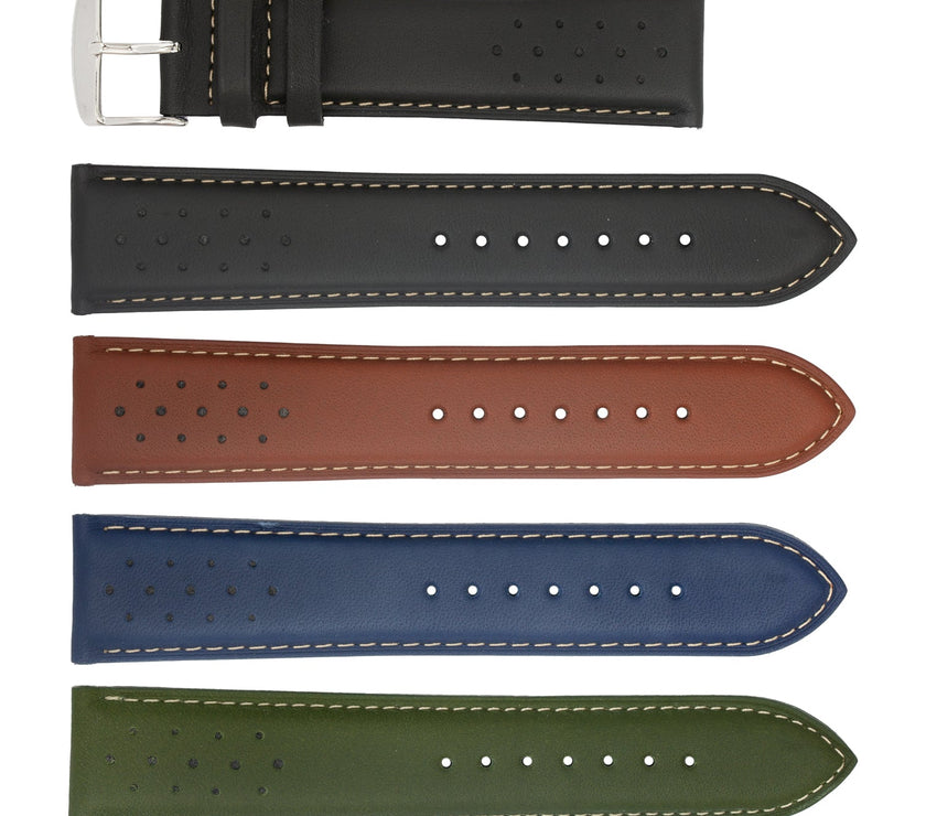 ROCHET No. 542 Cowhide Sport Fine Leather Straps with Contrast Stitching (18mm~22mm)