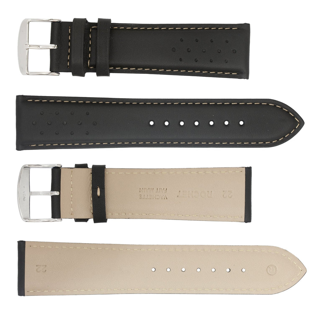 ROCHET No. 542 Cowhide Sport Fine Leather Straps with Contrast Stitching (18mm~22mm)