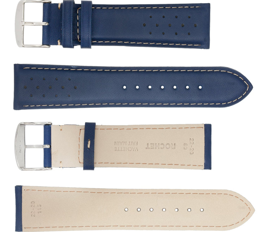 ROCHET No. 542 Cowhide Sport Fine Leather Straps with Contrast Stitching (18mm~22mm)