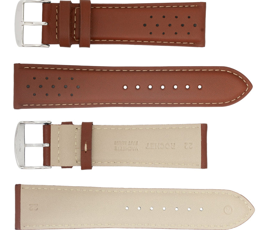 ROCHET No. 542 Cowhide Sport Fine Leather Straps with Contrast Stitching (18mm~22mm)