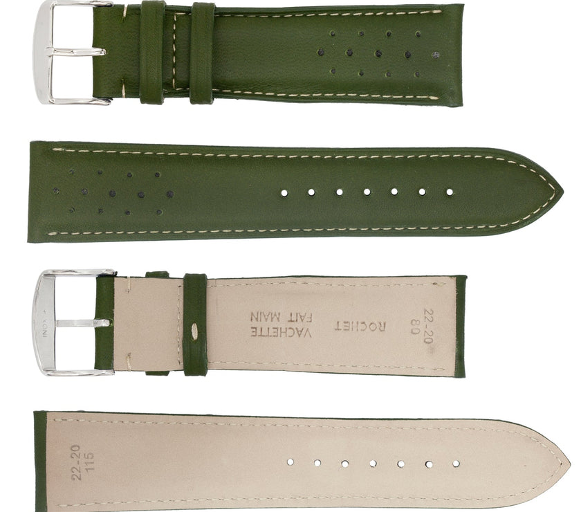 ROCHET No. 542 Cowhide Sport Fine Leather Straps with Contrast Stitching (18mm~22mm)