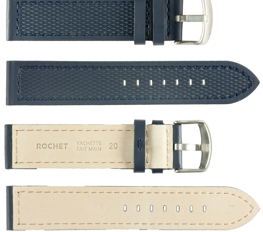 ROCHET No. 543 Neoprene Cowhide Grain Fine Leather Straps (18mm~22mm)