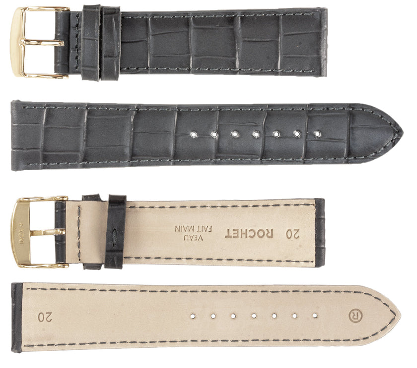 ROCHET No. 549 Alligator Grain Fine Leather Straps (12mm ~ 24mm)