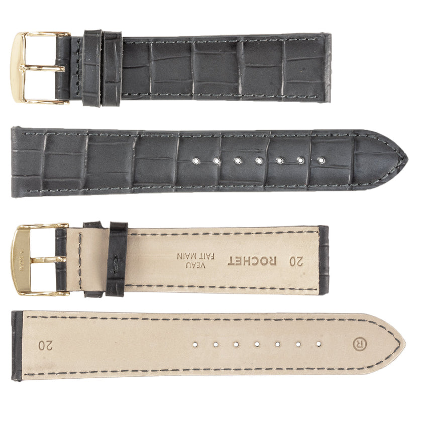 ROCHET No. 549 Alligator Grain Fine Leather Straps (12mm ~ 24mm)