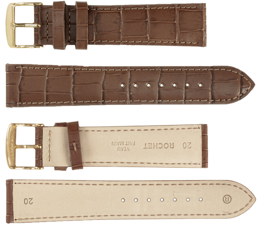 ROCHET No. 549 Alligator Grain Fine Leather Straps (12mm ~ 24mm)