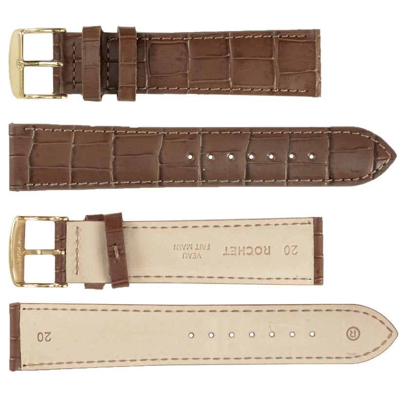 ROCHET No. 549 Alligator Grain Fine Leather Straps (12mm ~ 24mm)