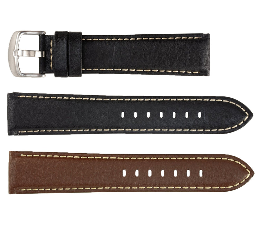 ROCHET No. 552 Long Bull Fine Leather Straps with Contrast Stitching (18mm~24mm)