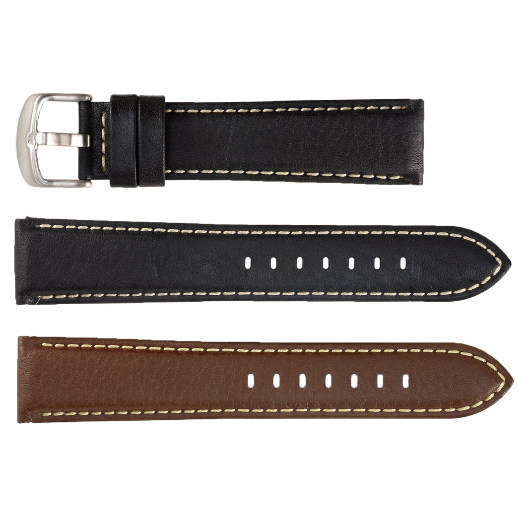 ROCHET No. 552 Long Bull Fine Leather Straps with Contrast Stitching (18mm~24mm)