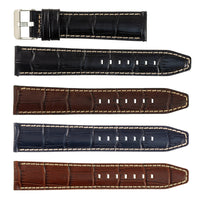 ROCHET No. 559 Alligator Grain Fine Leather Straps with Contrast Stitching (18mm ~ 30mm)