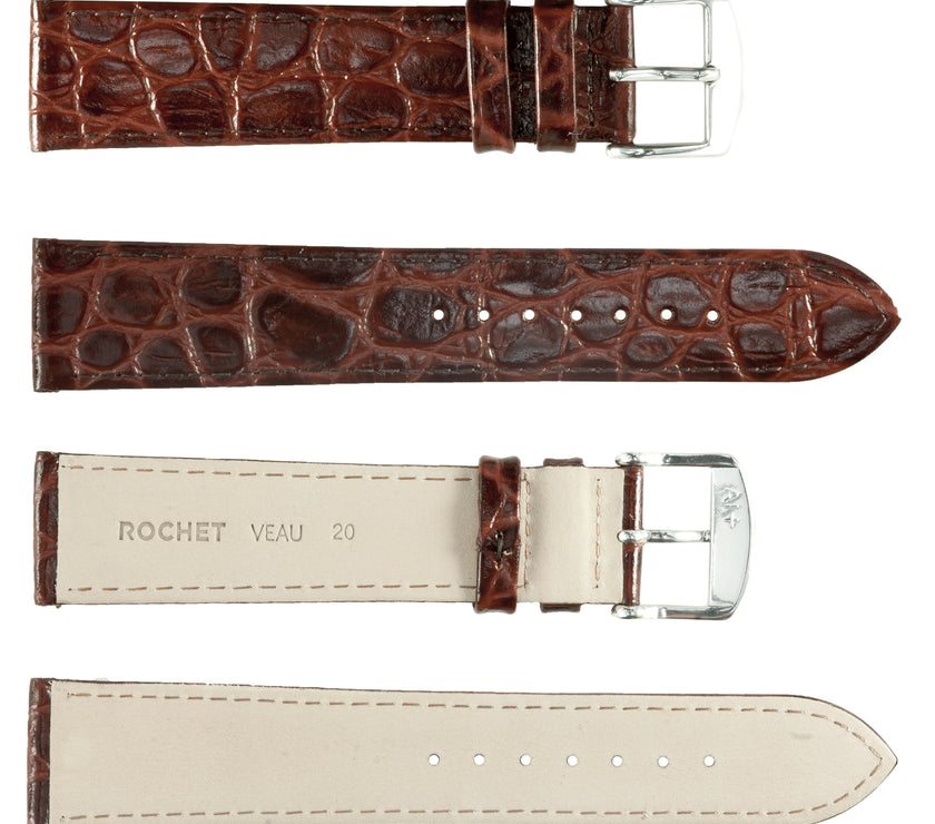 ROCHET No. 619 Crocodile Grain Fine Leather Straps (12mm~22mm)