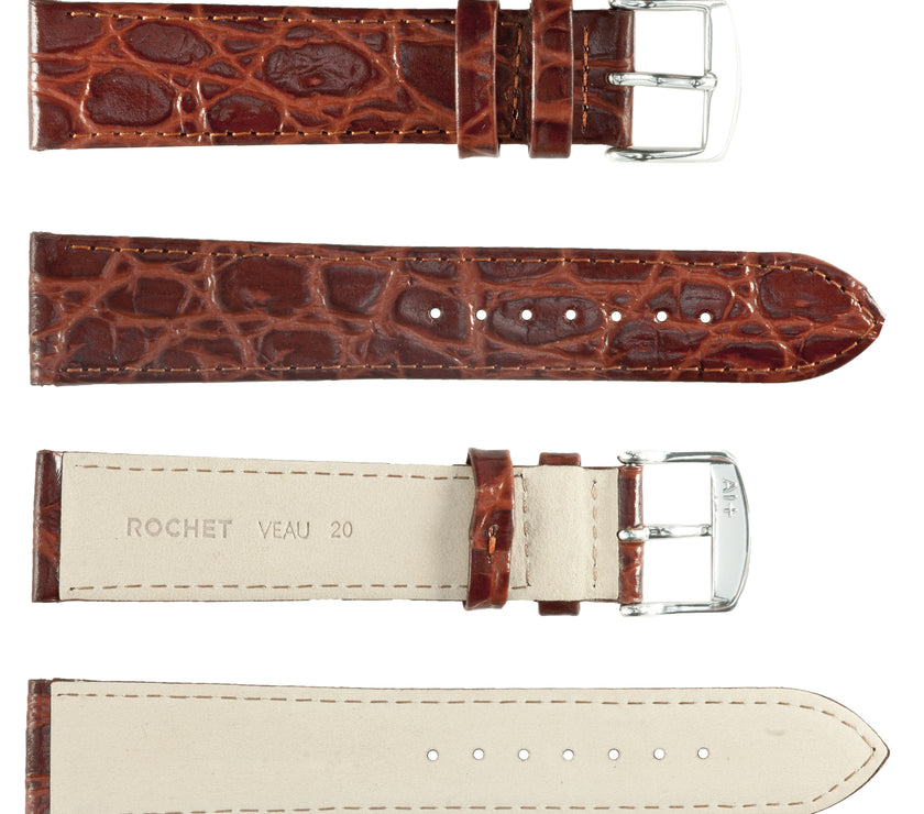 ROCHET No. 619 Crocodile Grain Fine Leather Straps (12mm~22mm)