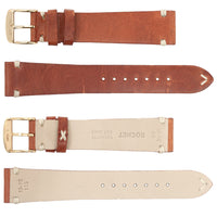 ROCHET No. 740 Cow Vintage Watch Straps with Hand-Sewn Stitching (20mm-24mm)