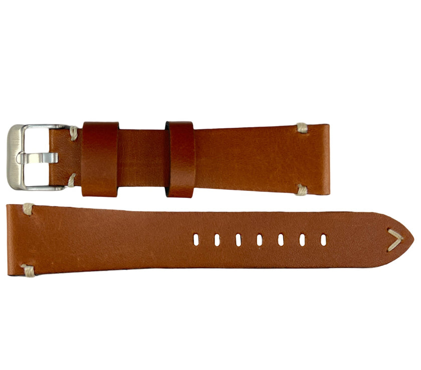 ROCHET No. 744 Cowhide Vintage Watch Straps with Hand-Sewn Stitching (20mm - 24mm)