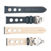 ROCHET No. 793 Cowhide Grain Butterfly Deployment Buckle Leather Straps (20 - 22mm)