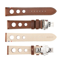 ROCHET No. 793 Cowhide Grain Butterfly Deployment Buckle Leather Straps (20 - 22mm)